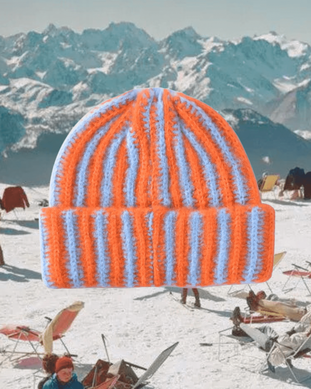 Color-Block Striped Knitted Orange Beanie - Intrigue Ink Visit Bozeman, Unique Shopping Boutique in Montana, Work from Home Clothes for Women