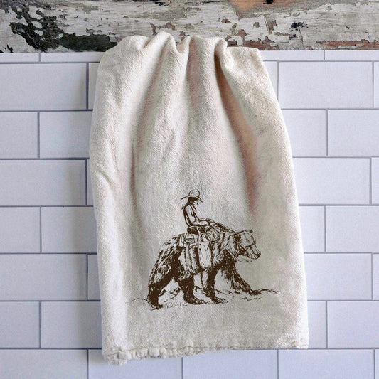 "Bear Back" Tea Towel - Intrigue Ink Visit Bozeman, Unique Shopping Boutique in Montana, Work from Home Clothes for Women