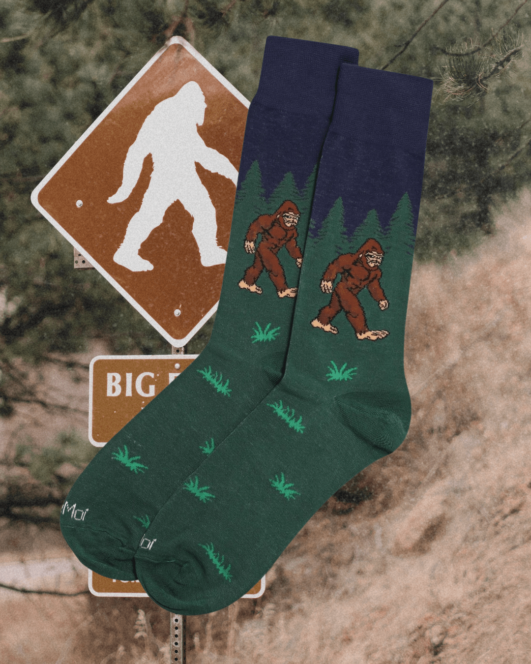 Bigfoot Is Real Bamboo Blend Novelty Crew Sock - Intrigue Ink Visit Bozeman, Unique Shopping Boutique in Montana, Work from Home Clothes for Women