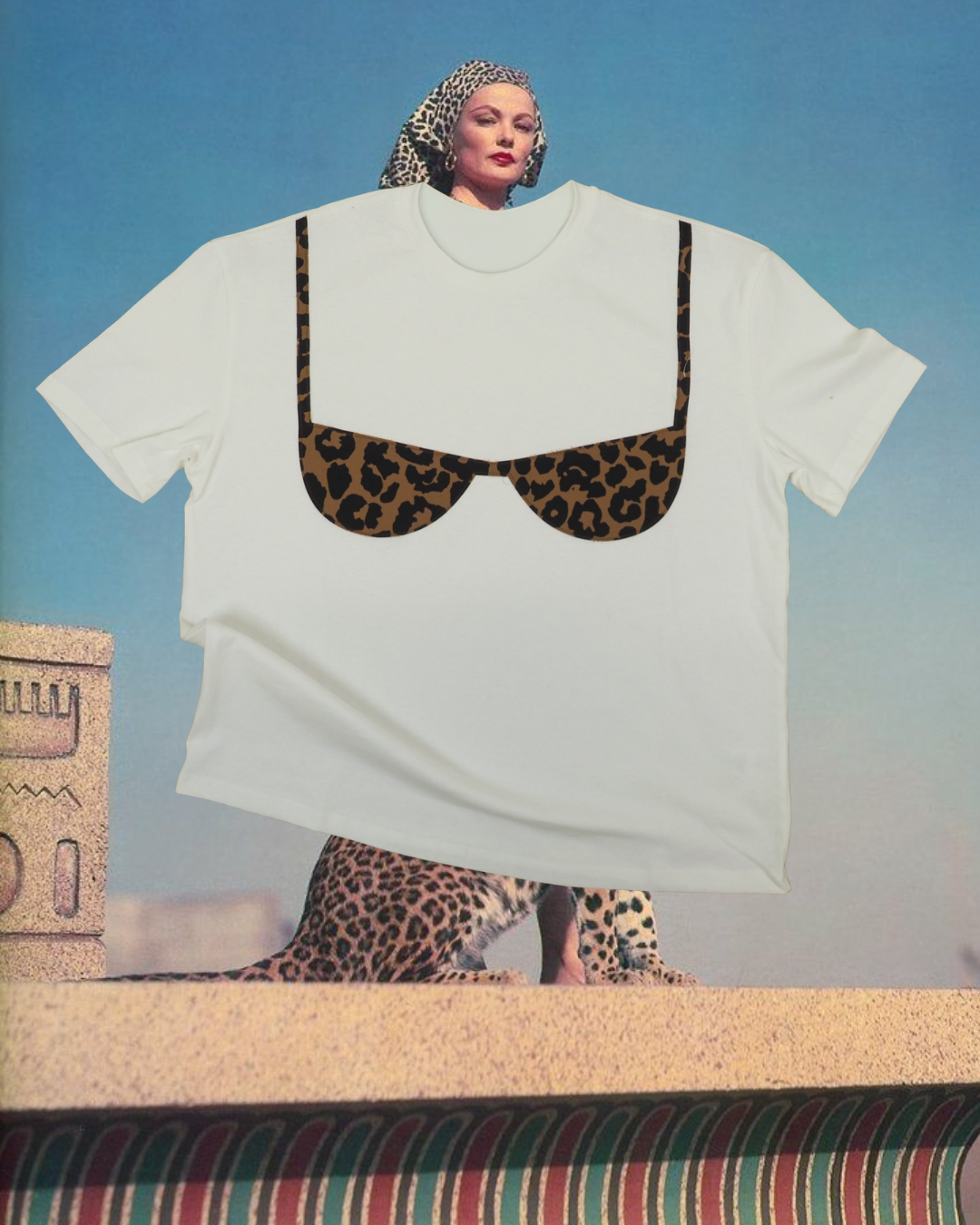 Cheetah Print Patchwork Bikini Shirt