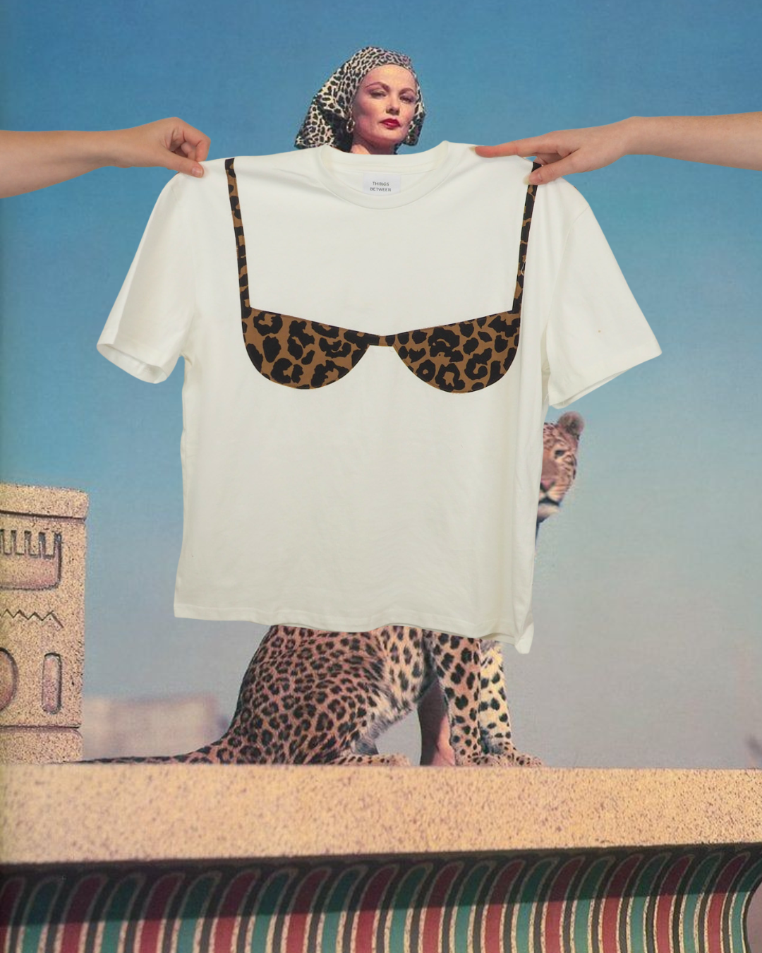 Cheetah Print Patchwork Bikini Shirt
