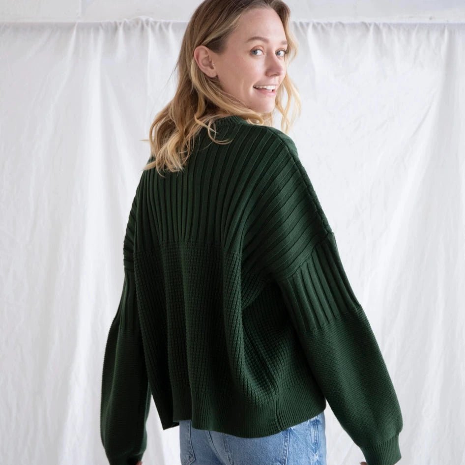 Fern Green Pullover Sweater - Intrigue Ink Visit Bozeman, Unique Shopping Boutique in Montana, Work from Home Clothes for Women