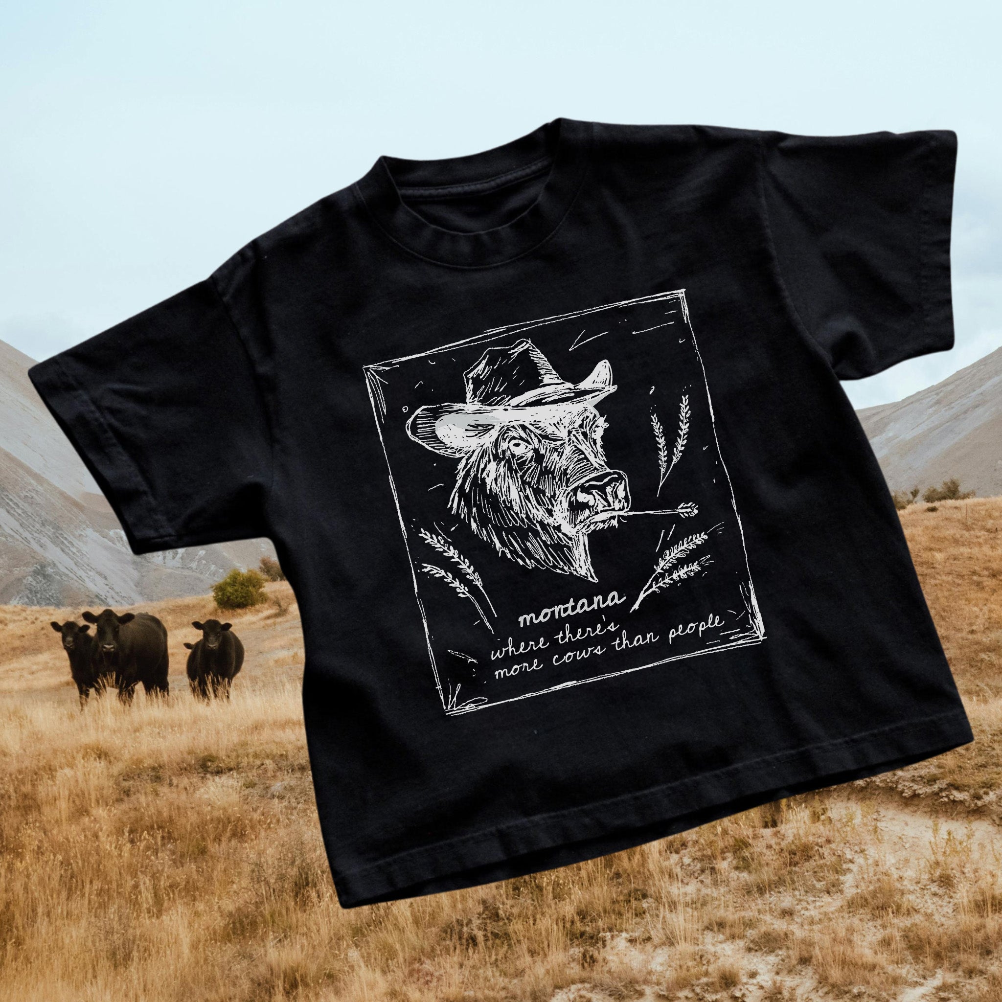 "Montana Cows" Tee - Intrigue Ink Visit Bozeman, Unique Shopping Boutique in Montana, Work from Home Clothes for Women