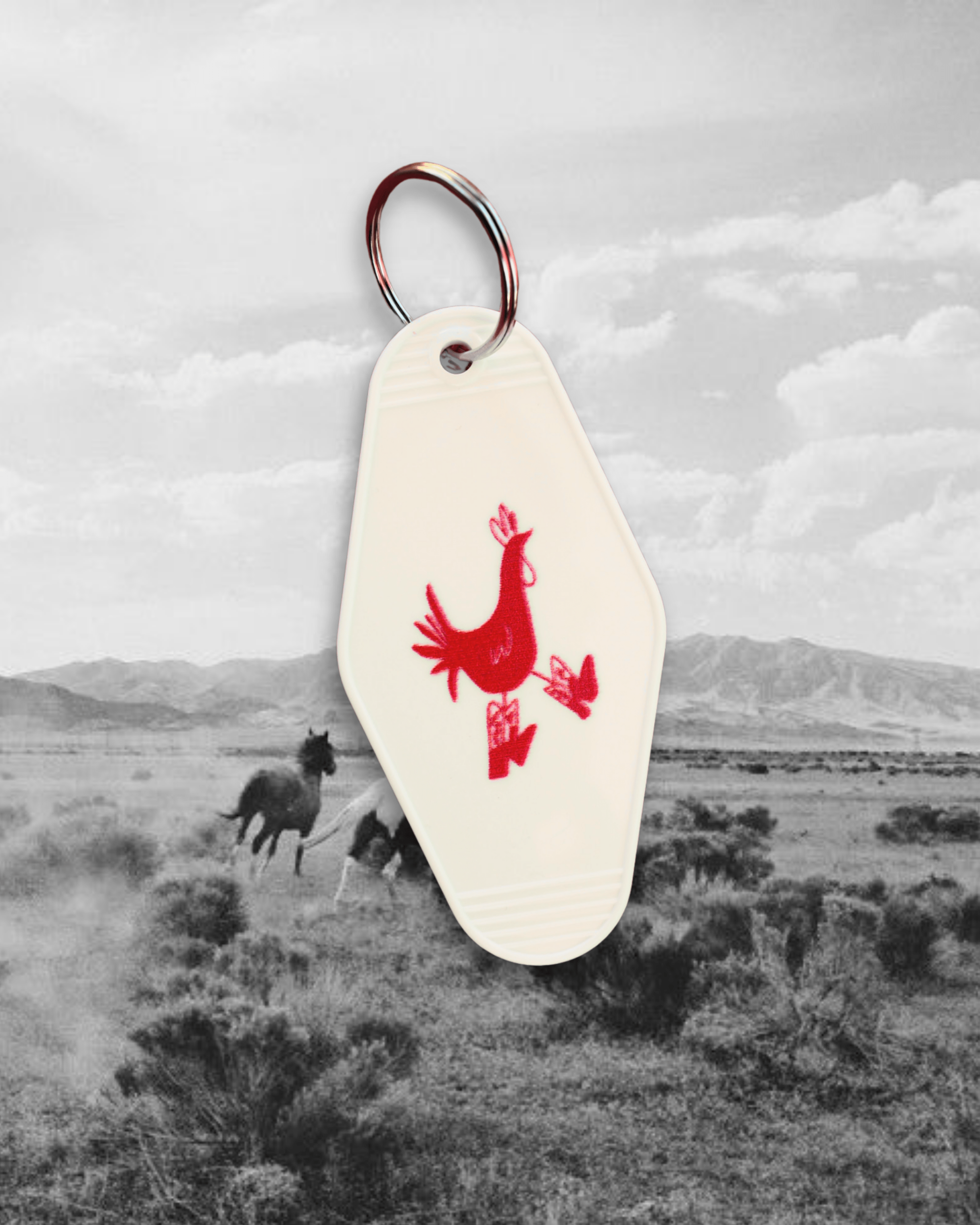 "Cowboy Chicken" Keychain - Intrigue Ink Visit Bozeman, Unique Shopping Boutique in Montana, Work from Home Clothes for Women
