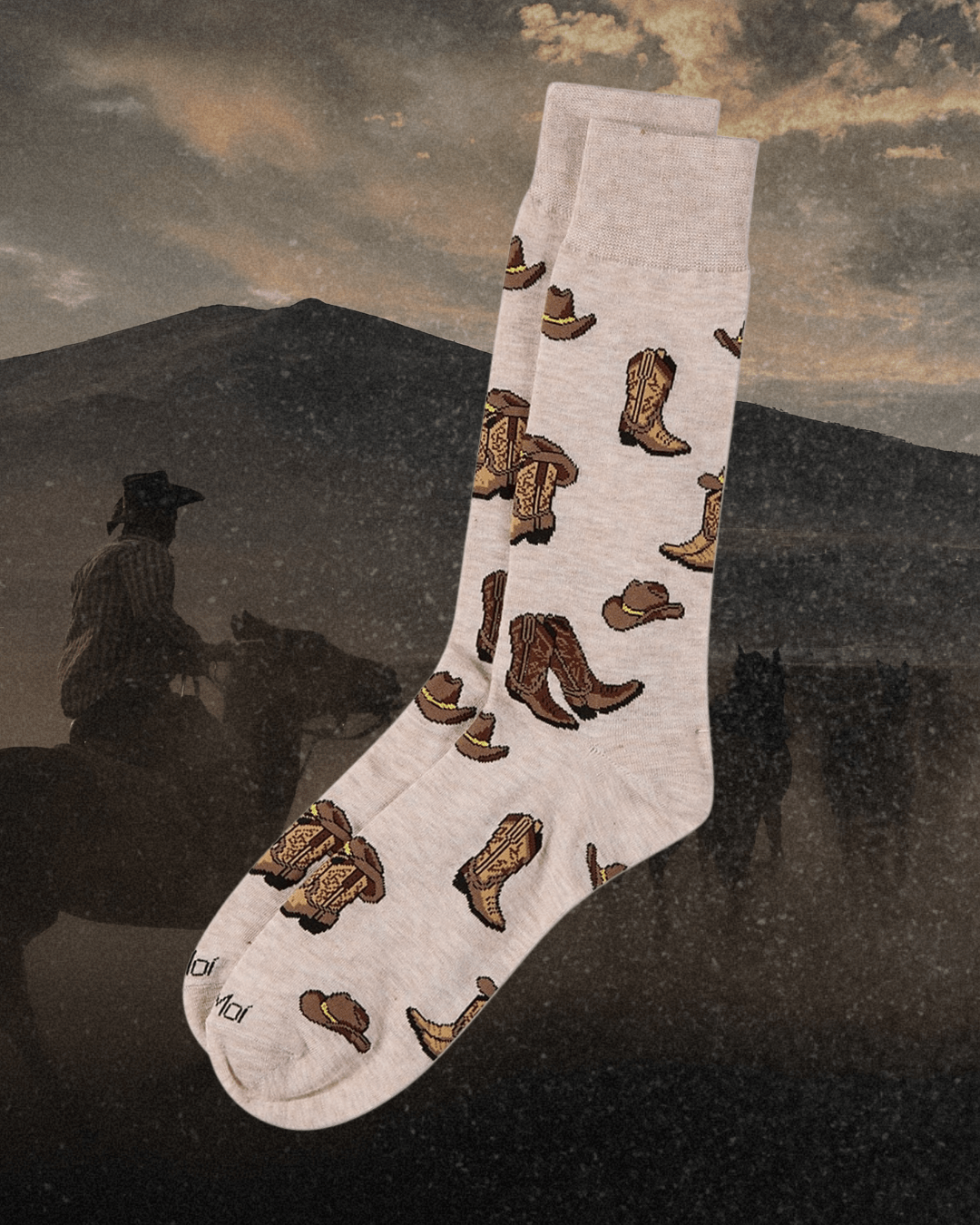 Cowboy Boots Men's Bamboo Crew Socks - Intrigue Ink Visit Bozeman, Unique Shopping Boutique in Montana, Work from Home Clothes for Women