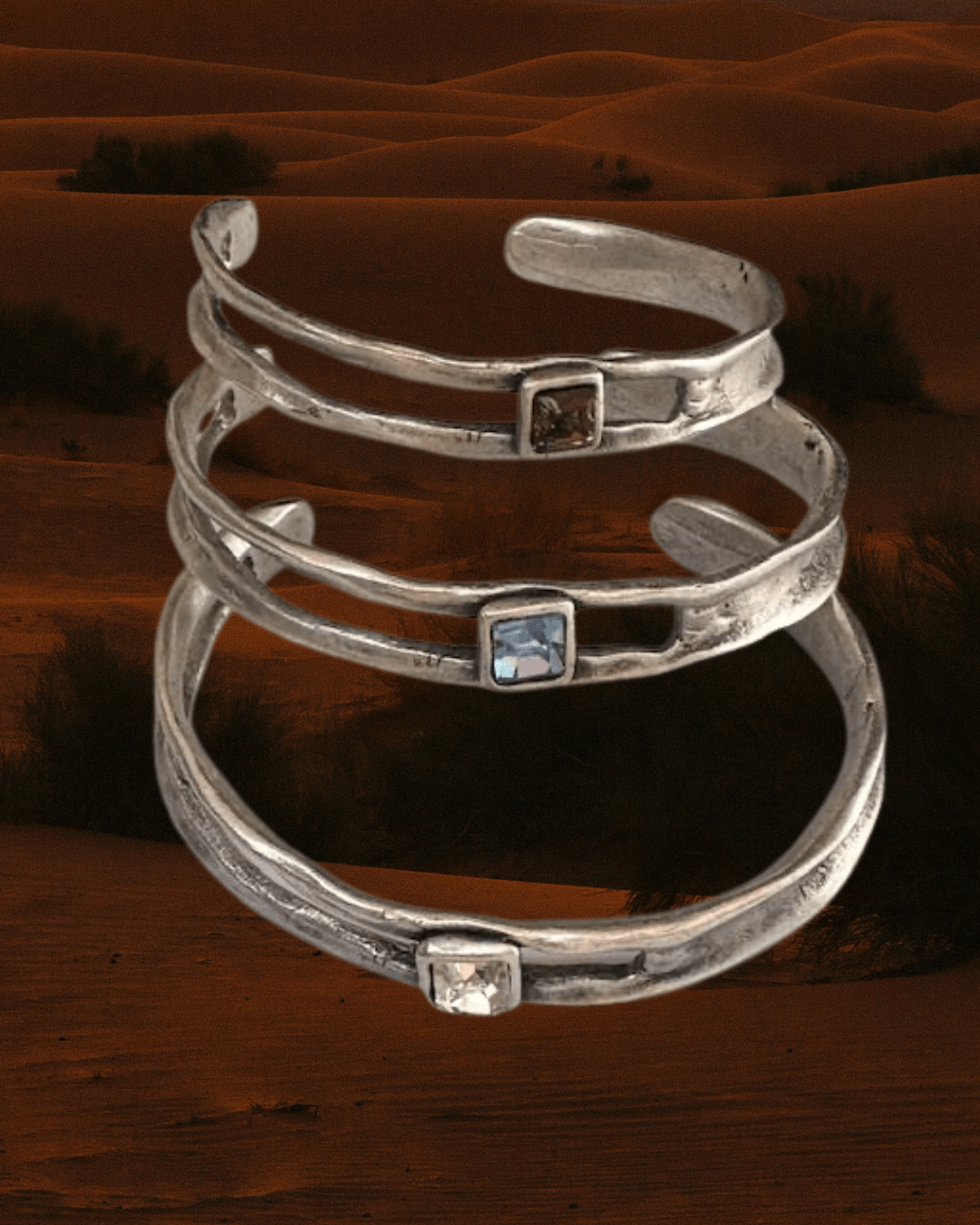 Jewelry Modernist Square Crystal Stone Cuff - Intrigue Ink Visit Bozeman, Unique Shopping Boutique in Montana, Work from Home Clothes for Women