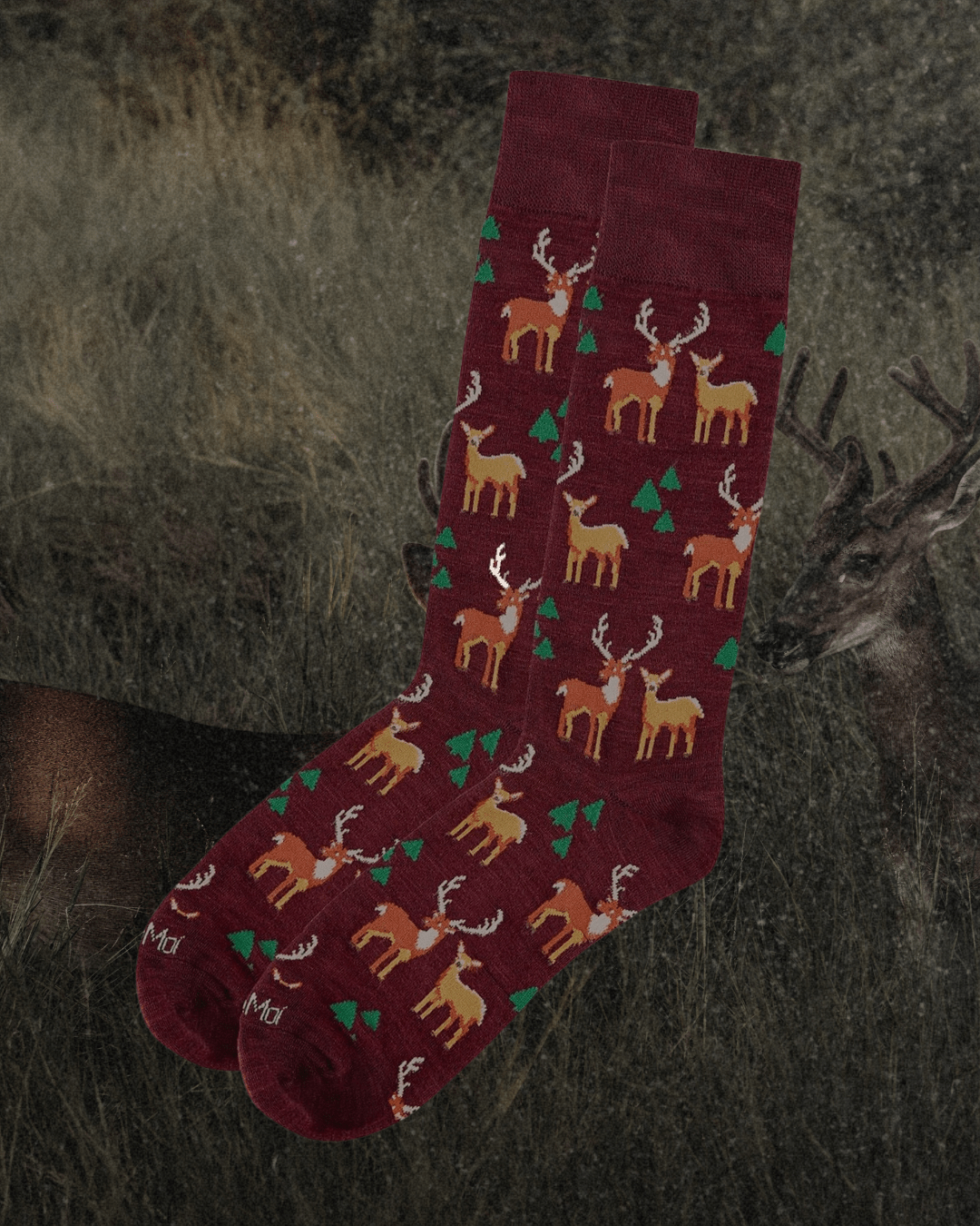 Oh Deer Bamboo Blend Men's Crew Socks - Intrigue Ink Visit Bozeman, Unique Shopping Boutique in Montana, Work from Home Clothes for Women