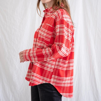 Red Plaid Button Up - Intrigue Ink Visit Bozeman, Unique Shopping Boutique in Montana, Work from Home Clothes for Women