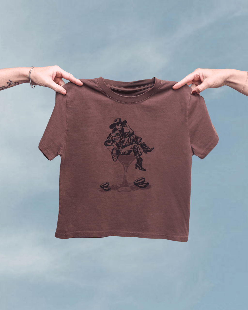 "Espresso Martini" Perfect Tee in Mocha - Intrigue Ink Visit Bozeman, Unique Shopping Boutique in Montana, Work from Home Clothes for Women