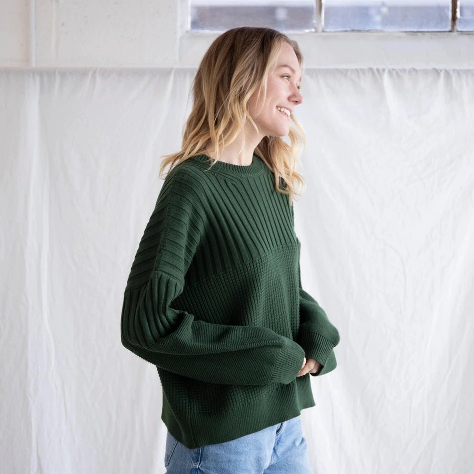 Fern Green Pullover Sweater - Intrigue Ink Visit Bozeman, Unique Shopping Boutique in Montana, Work from Home Clothes for Women