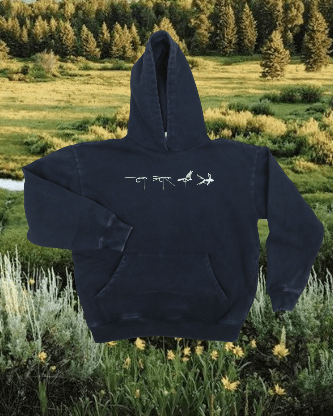 "Fly Tie" Hoodie in Vintage Black - Intrigue Ink Visit Bozeman, Unique Shopping Boutique in Montana, Work from Home Clothes for Women