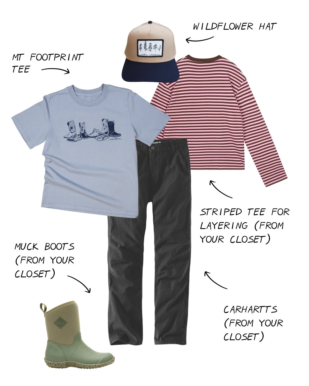"Montana Footprint" Heavy Tee - Intrigue Ink Visit Bozeman, Unique Shopping Boutique in Montana, Work from Home Clothes for Women