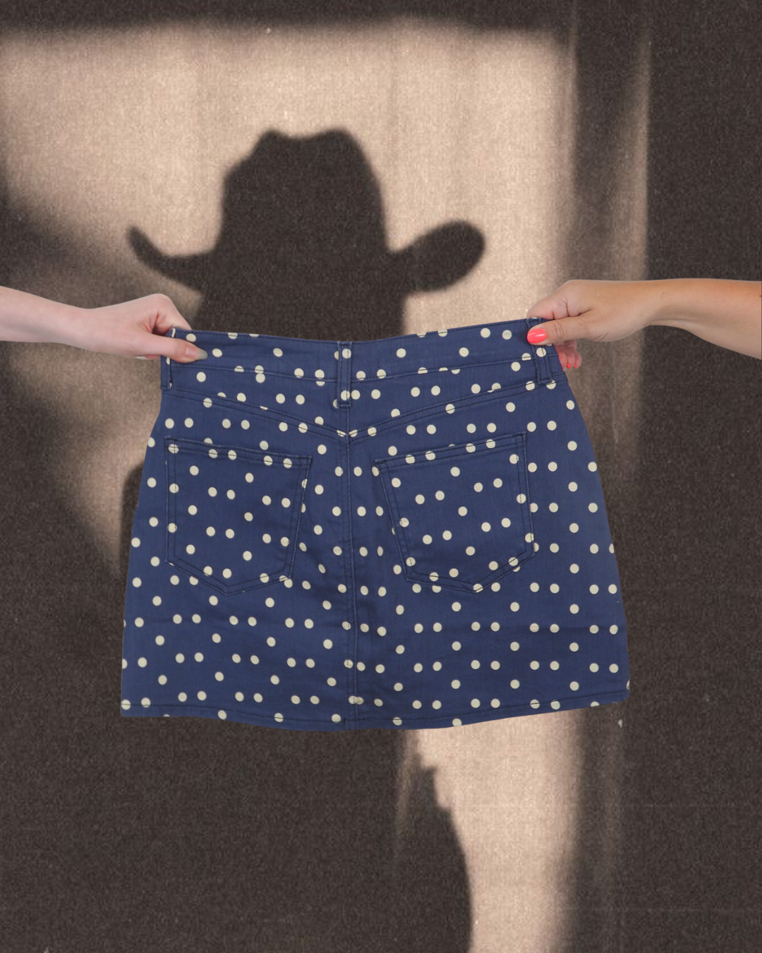 Navy Polka Dot Skort