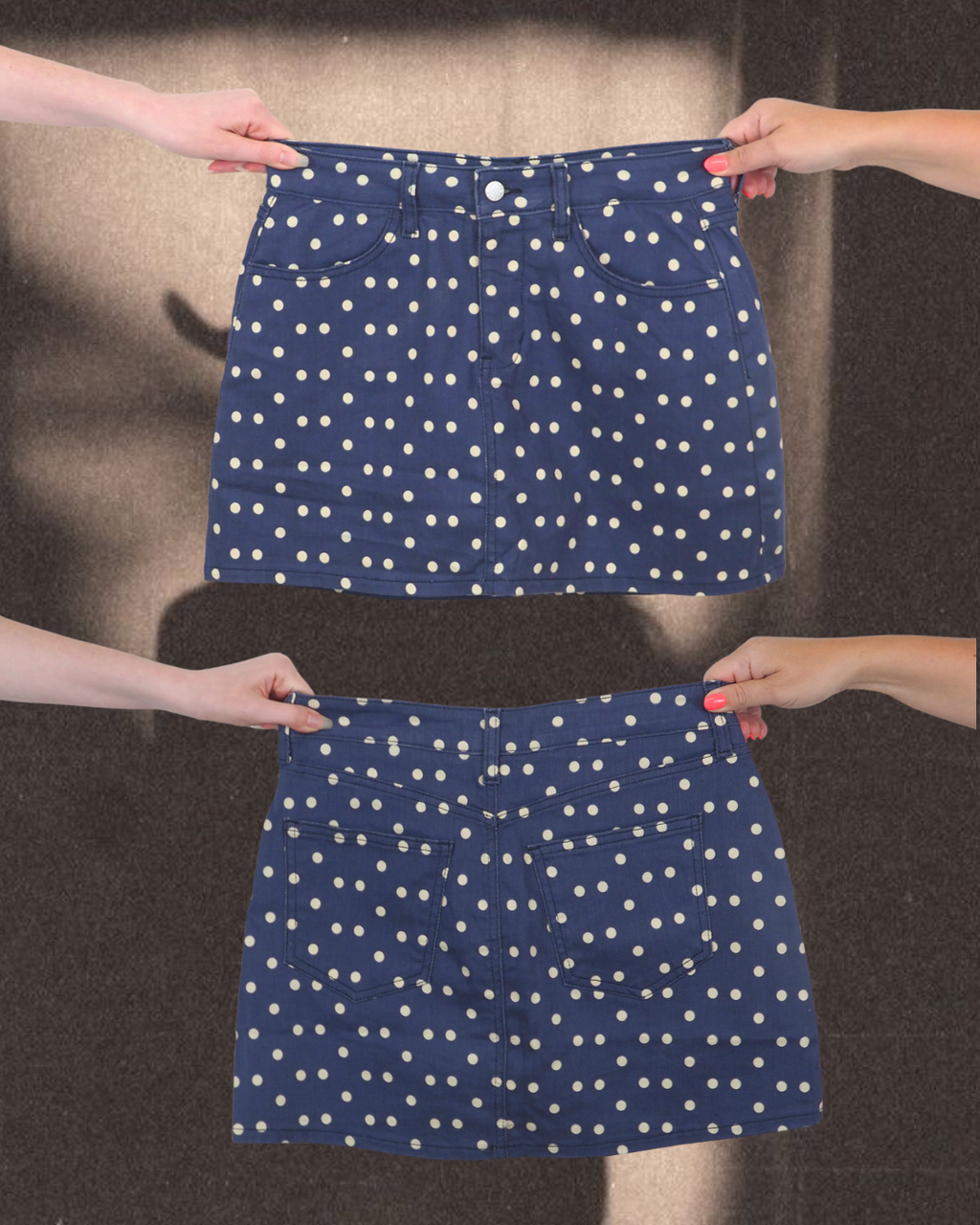 Navy Polka Dot Skort