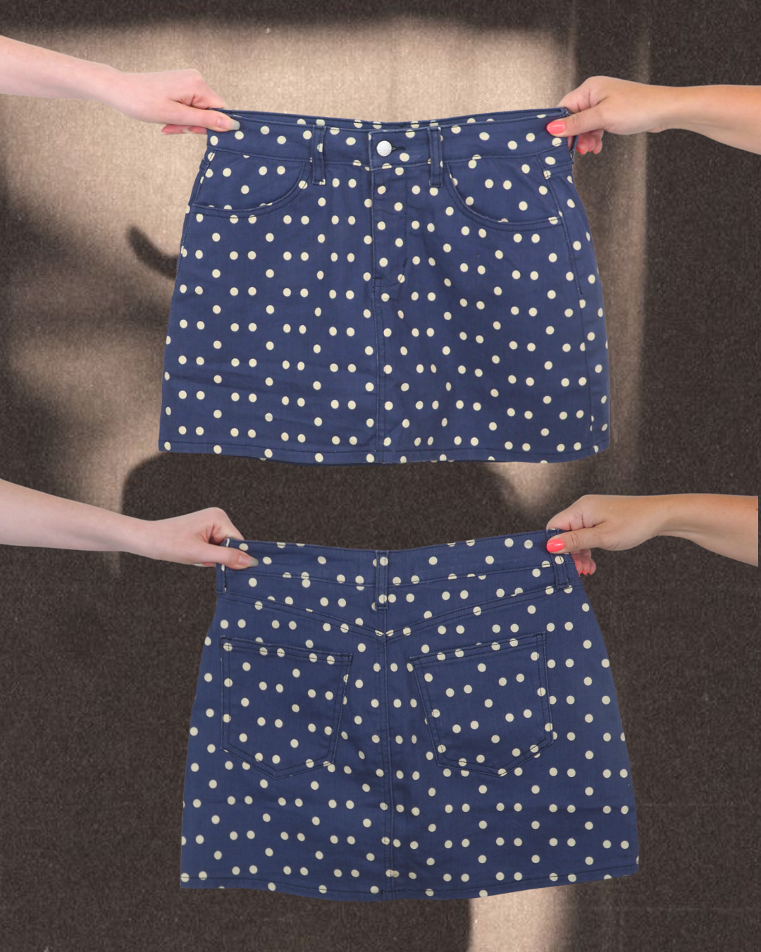 Navy Polka Dot Skort