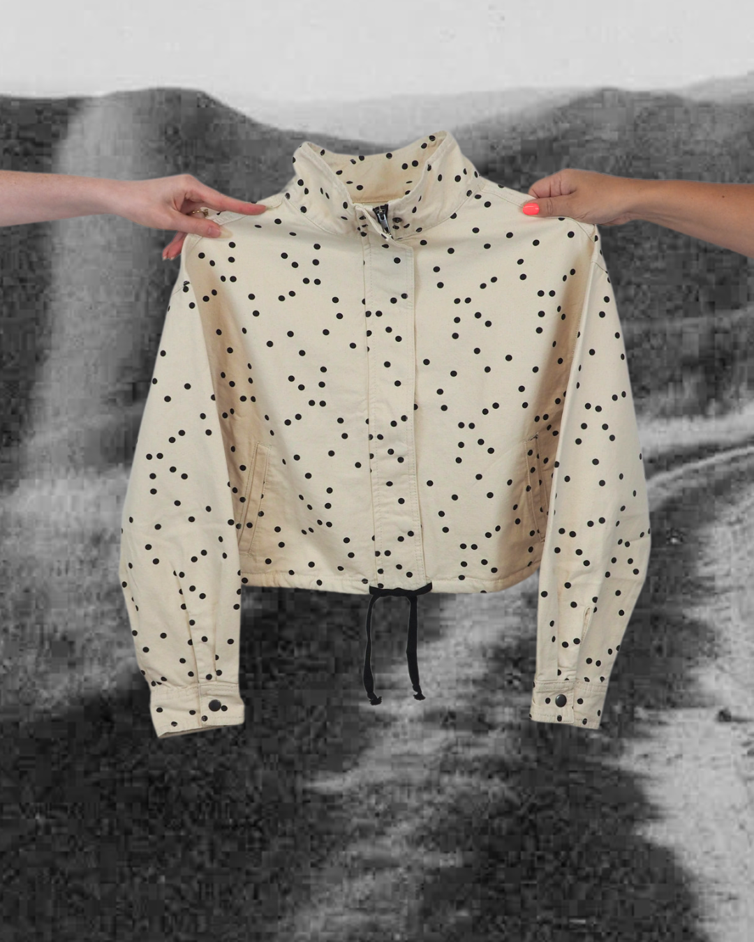 Polka Dot High Neck Jacket