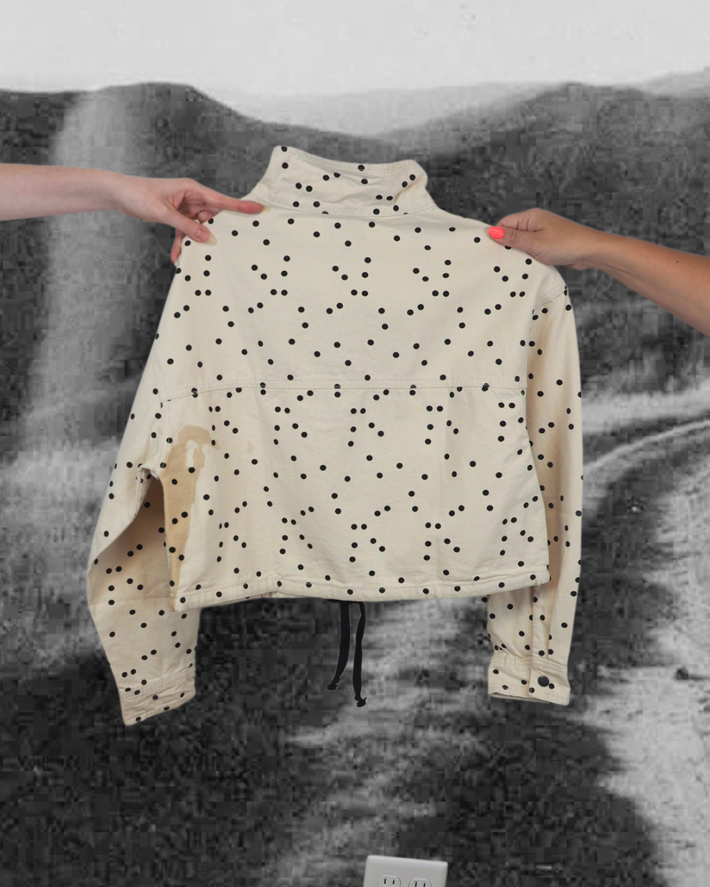 Polka Dot High Neck Jacket