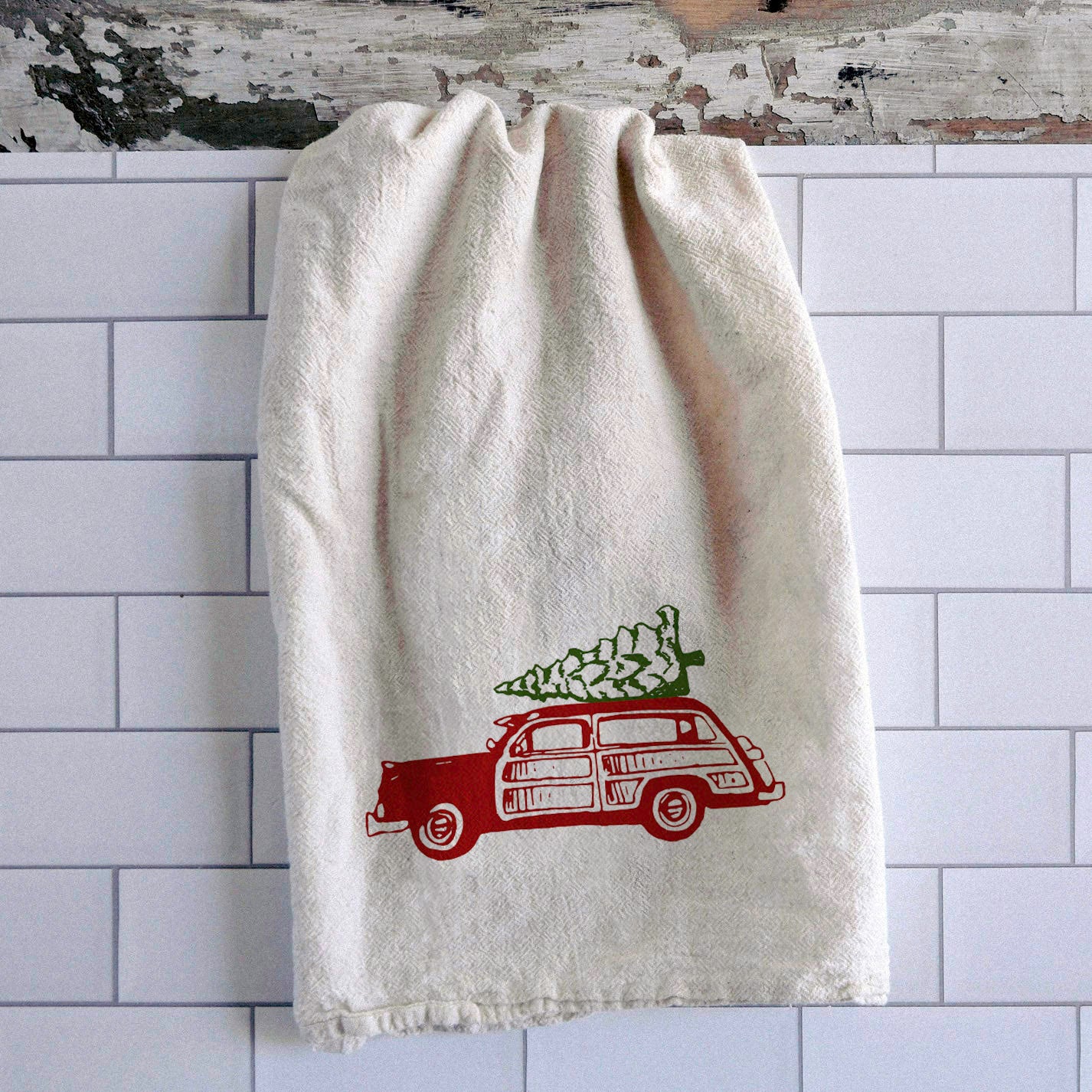 "Woody" Holiday Tea Towel - Intrigue Ink Visit Bozeman, Unique Shopping Boutique in Montana, Work from Home Clothes for Women