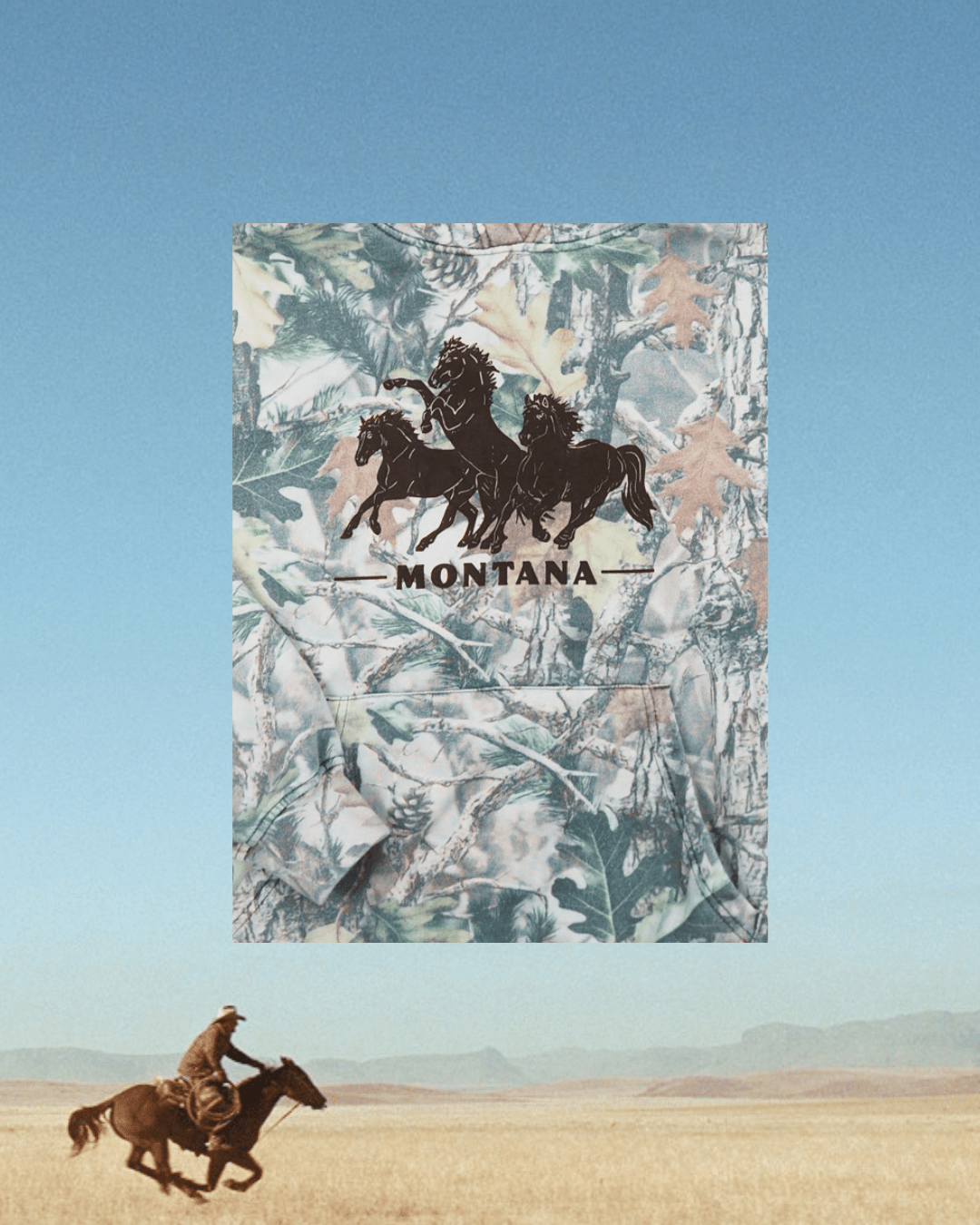 "Horsepower" Camo Hoodie with Brown Ink - Intrigue Ink Visit Bozeman, Unique Shopping Boutique in Montana, Work from Home Clothes for Women