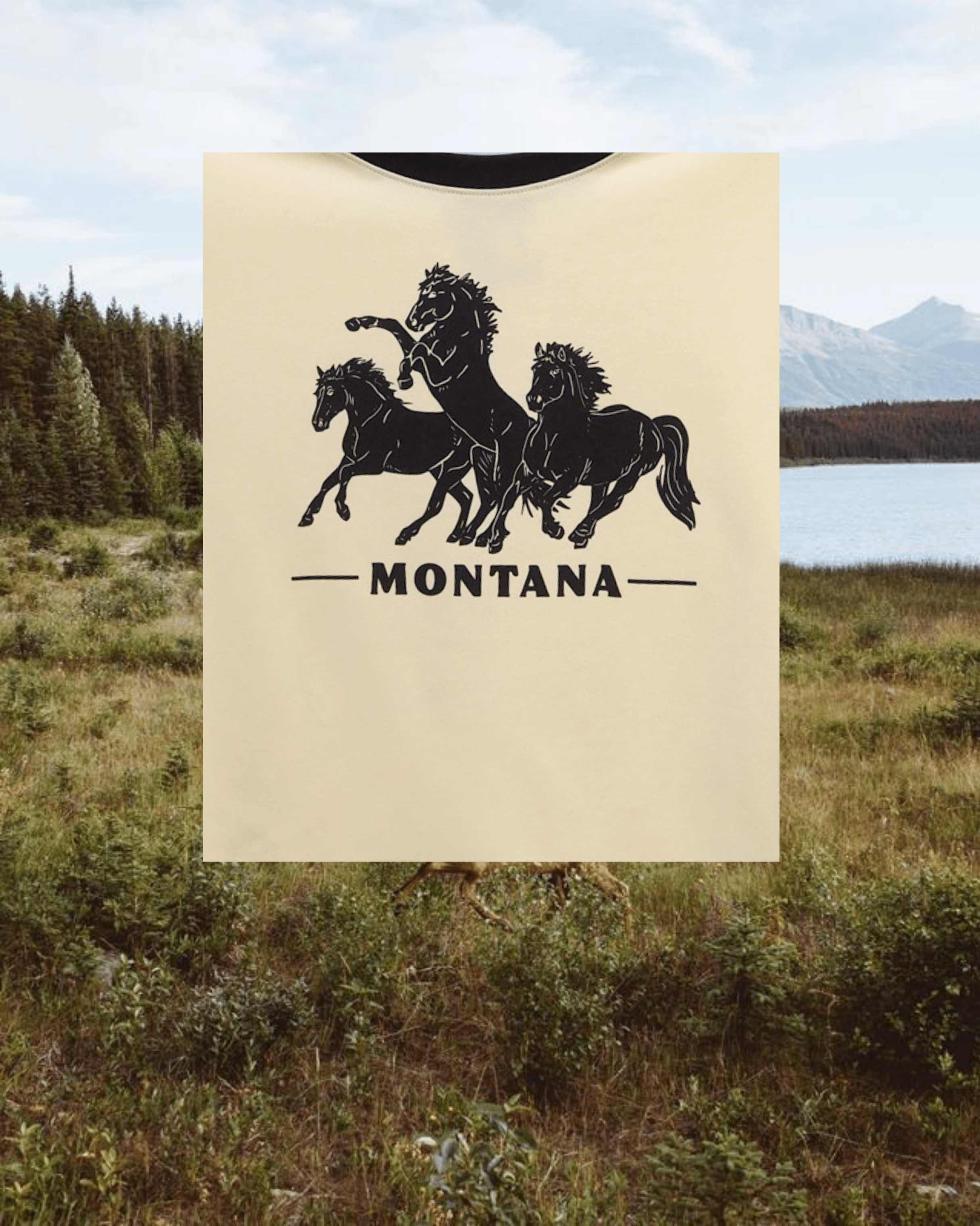 "Horsepower" Ringer Tee - Butter - Intrigue Ink Visit Bozeman, Unique Shopping Boutique in Montana, Work from Home Clothes for Women