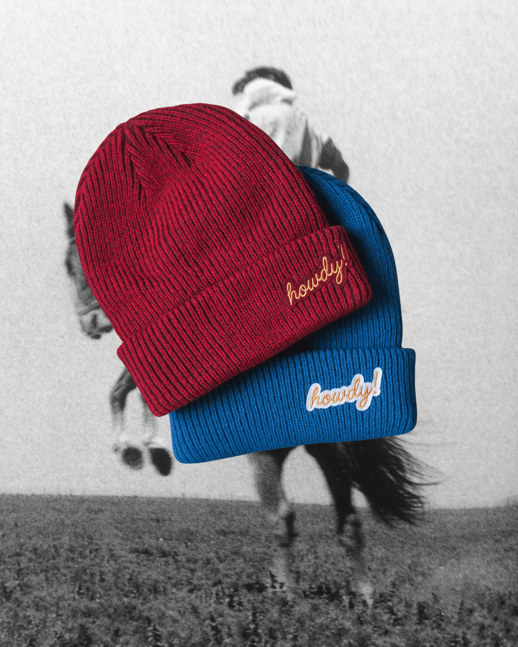 "Howdy!" Beanie In Aqua - Intrigue Ink Visit Bozeman, Unique Shopping Boutique in Montana, Work from Home Clothes for Women