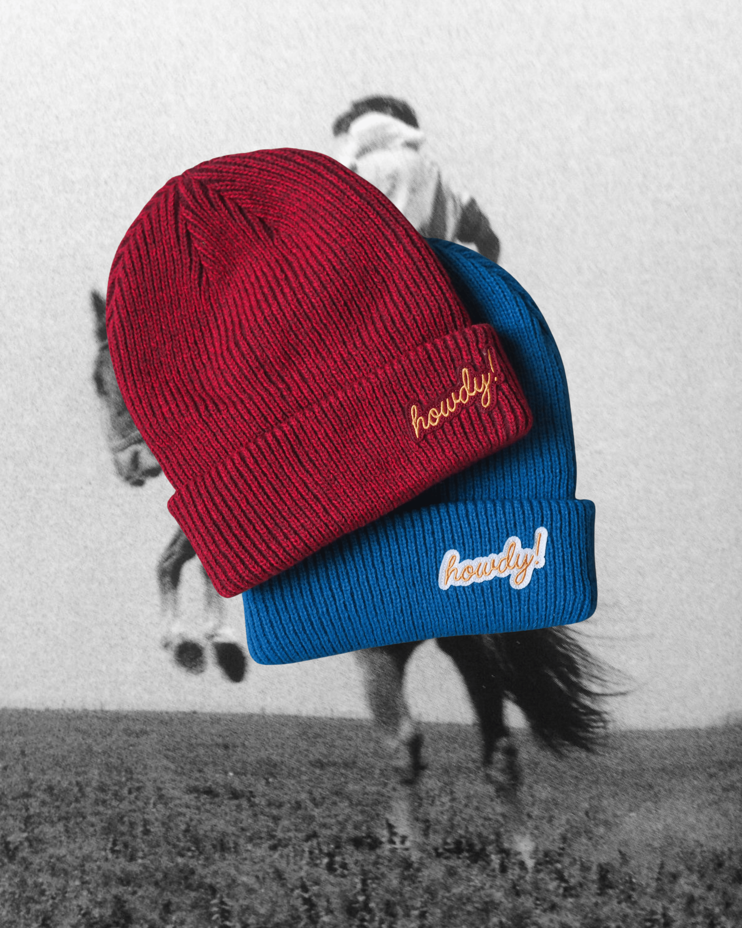 "Howdy!" Beanie In Aqua - Intrigue Ink Visit Bozeman, Unique Shopping Boutique in Montana, Work from Home Clothes for Women