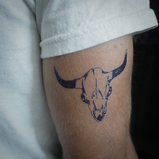 "Bison Skull" Temporary Tattoo