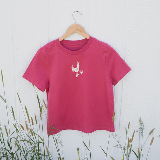 "Cowboy Chicken" Salmon Tee - Intrigue Ink Visit Bozeman, Unique Shopping Boutique in Montana, Work from Home Clothes for Women