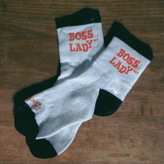 Boss Lady Black/White Short Socks