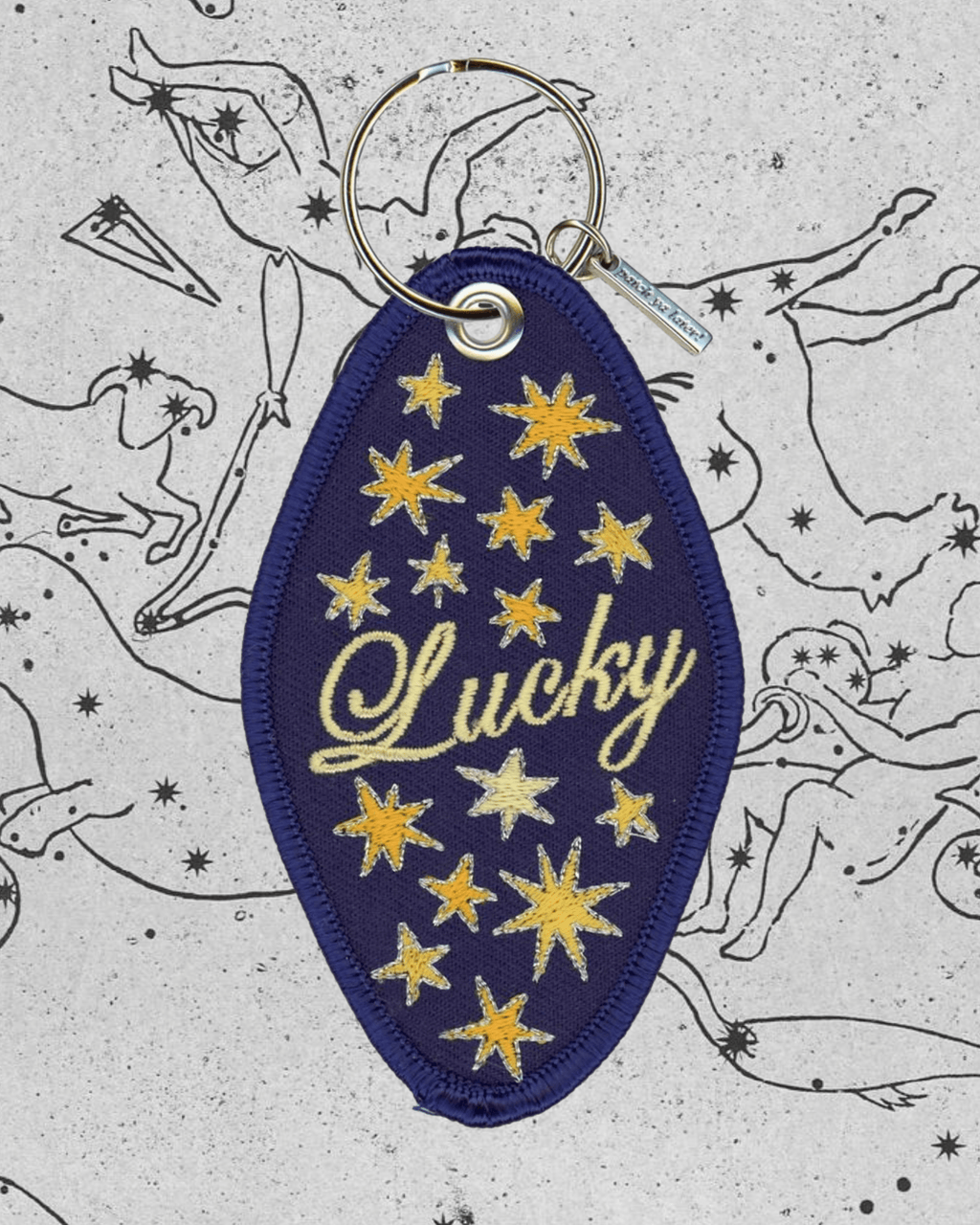 Lucky Star Embroidered Keychain - Intrigue Ink Visit Bozeman, Unique Shopping Boutique in Montana, Work from Home Clothes for Women