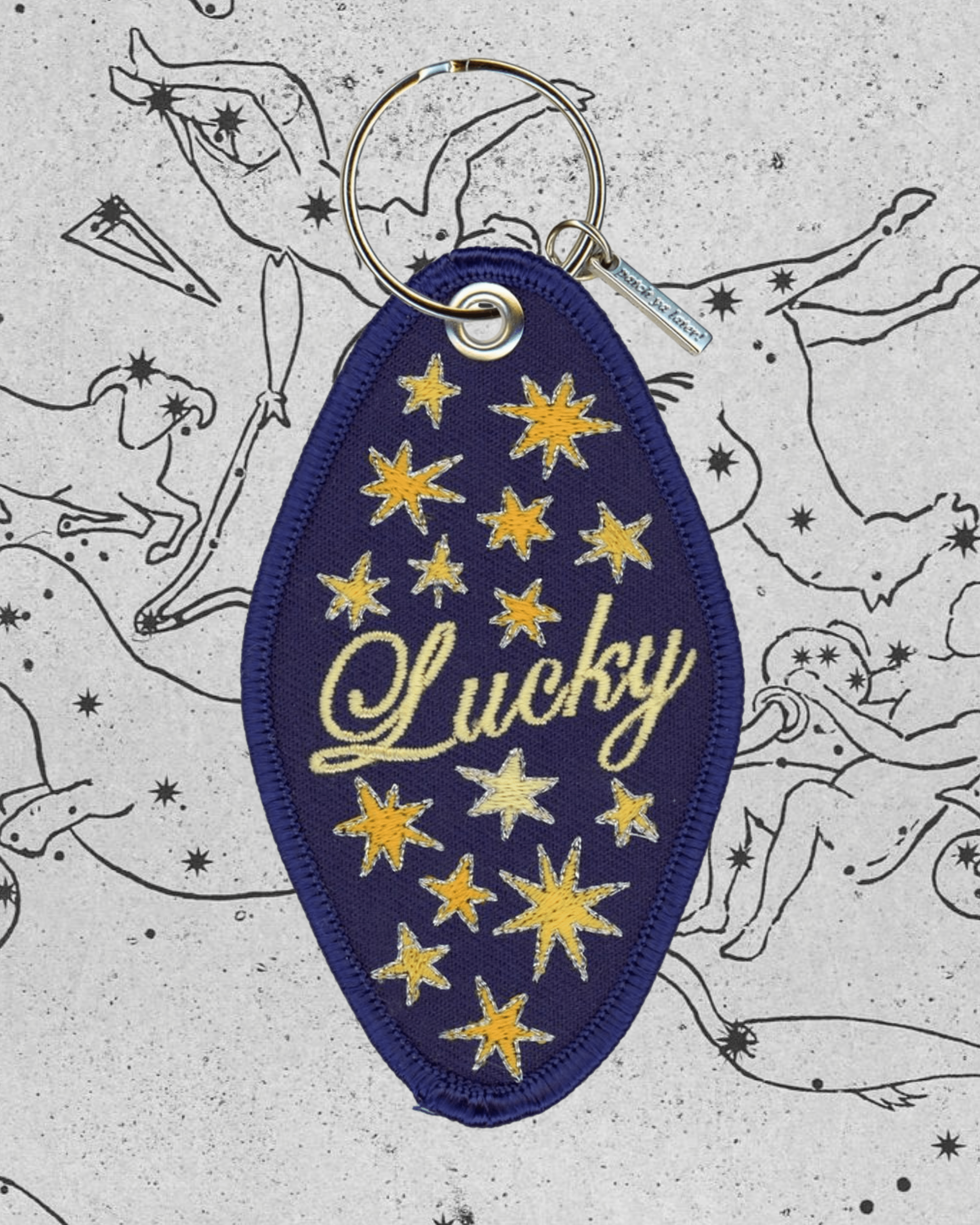 Lucky Star Embroidered Keychain - Intrigue Ink Visit Bozeman, Unique Shopping Boutique in Montana, Work from Home Clothes for Women