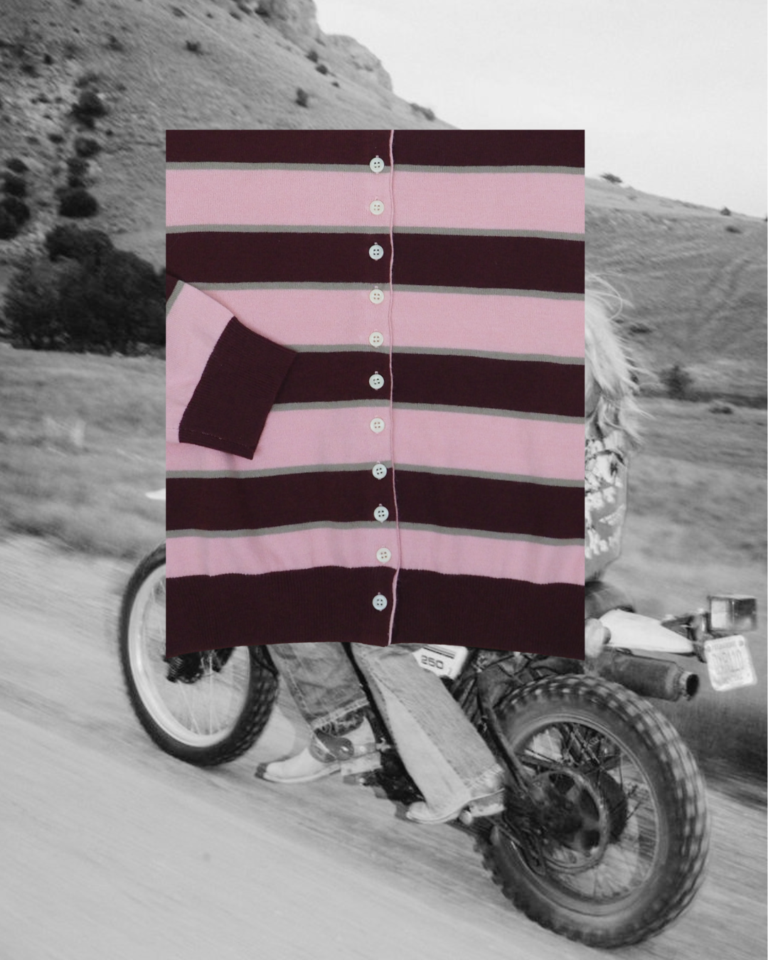 Claude Cardigan - Pink & Burgundy
