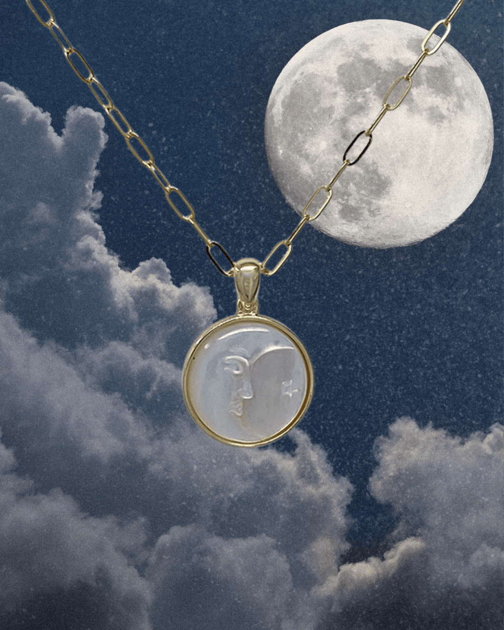 Pearl Man - in - The - Moon Necklace - Intrigue Ink Visit Bozeman, Unique Shopping Boutique in Montana, Work from Home Clothes for Women