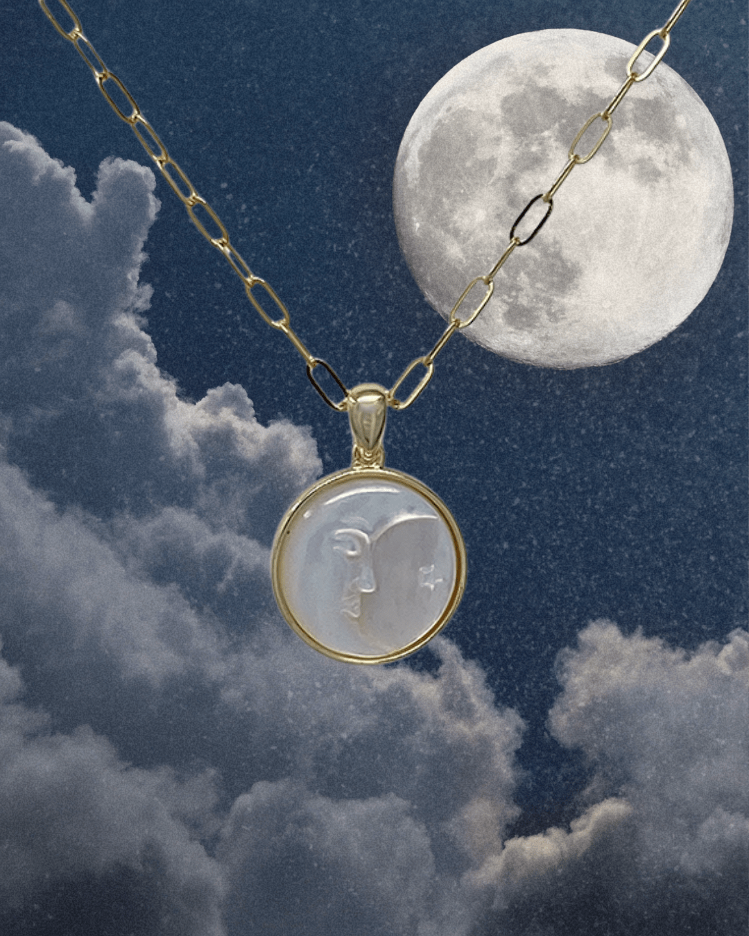 Pearl Man - in - The - Moon Necklace - Intrigue Ink Visit Bozeman, Unique Shopping Boutique in Montana, Work from Home Clothes for Women