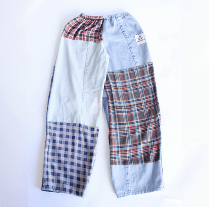 Flannel & Denim Combo Pants - Intrigue Ink Visit Bozeman, Unique Shopping Boutique in Montana, Work from Home Clothes for Women