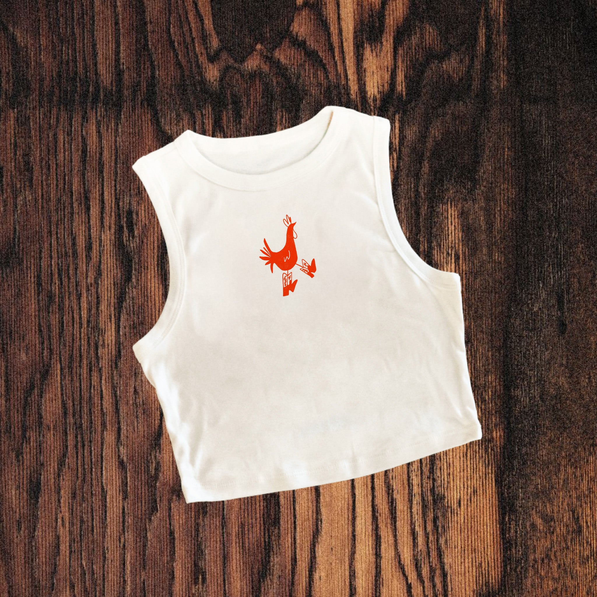 "Cowboy Chicken" Crop Tank - Intrigue Ink Visit Bozeman, Unique Shopping Boutique in Montana, Work from Home Clothes for Women