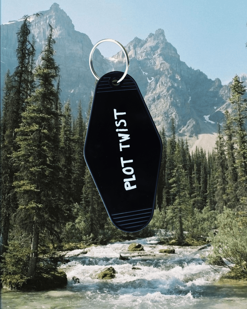 "Plot Twist" Keychain - Intrigue Ink Visit Bozeman, Unique Shopping Boutique in Montana, Work from Home Clothes for Women