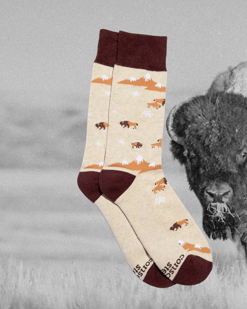 Socks that Protect Bison - Intrigue Ink Visit Bozeman, Unique Shopping Boutique in Montana, Work from Home Clothes for Women