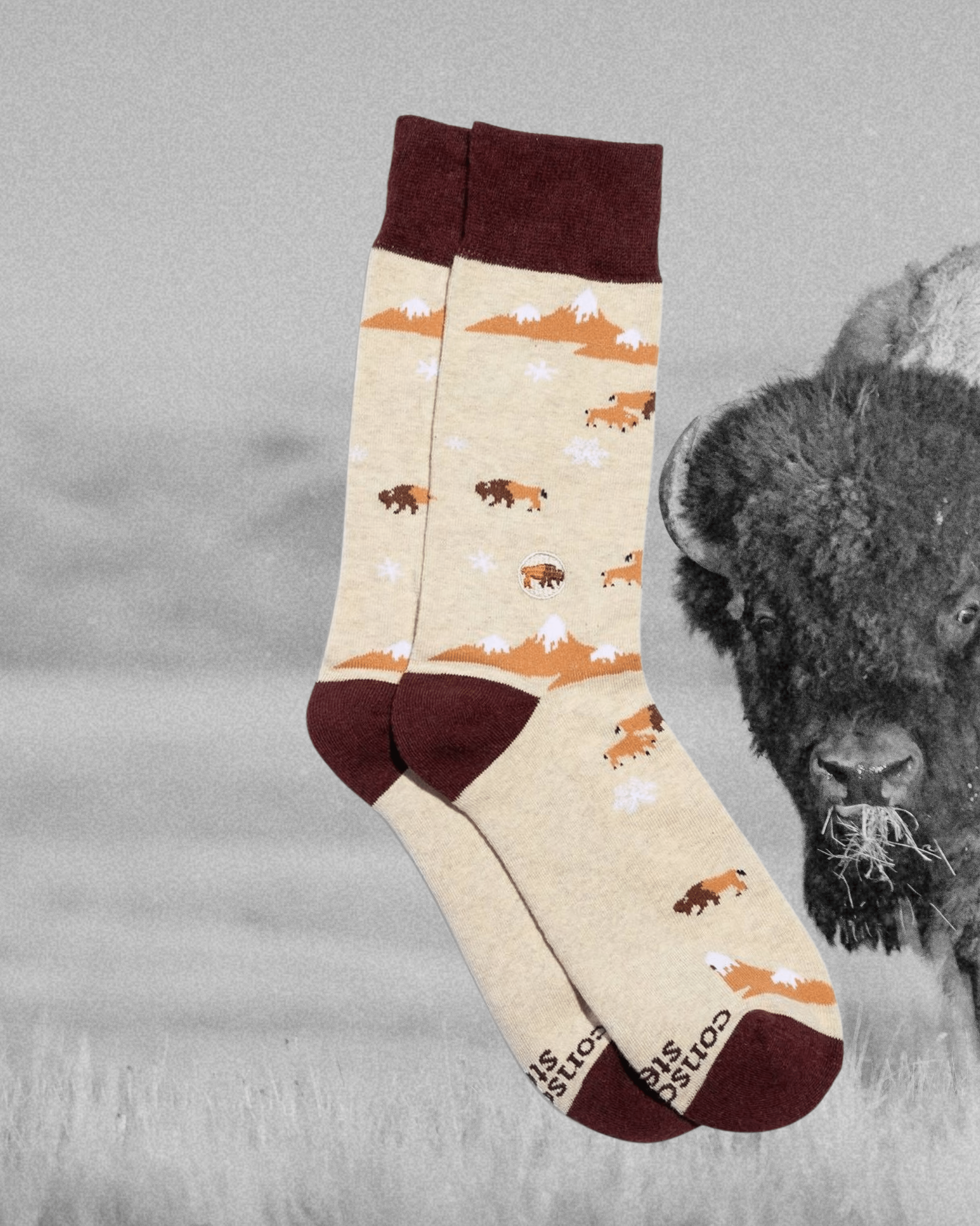 Socks that Protect Bison - Intrigue Ink Visit Bozeman, Unique Shopping Boutique in Montana, Work from Home Clothes for Women