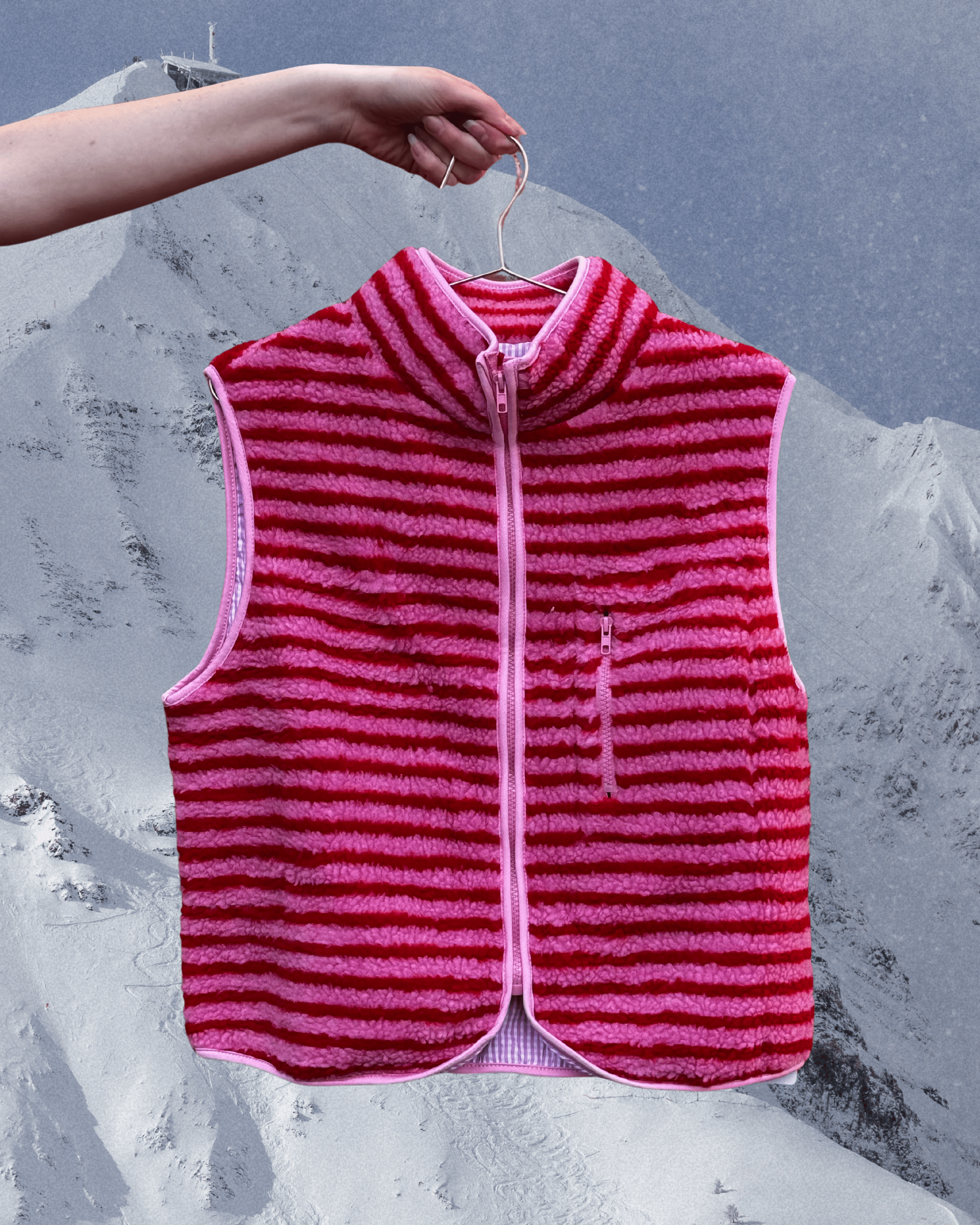 Red & Pink Striped Vest - Intrigue Ink Visit Bozeman, Unique Shopping Boutique in Montana, Work from Home Clothes for Women
