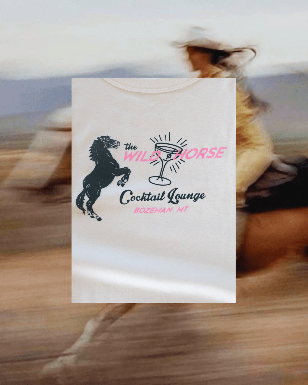 "Wild Horse Cocktail Lounge" Crop Tank - Intrigue Ink Visit Bozeman, Unique Shopping Boutique in Montana, Work from Home Clothes for Women