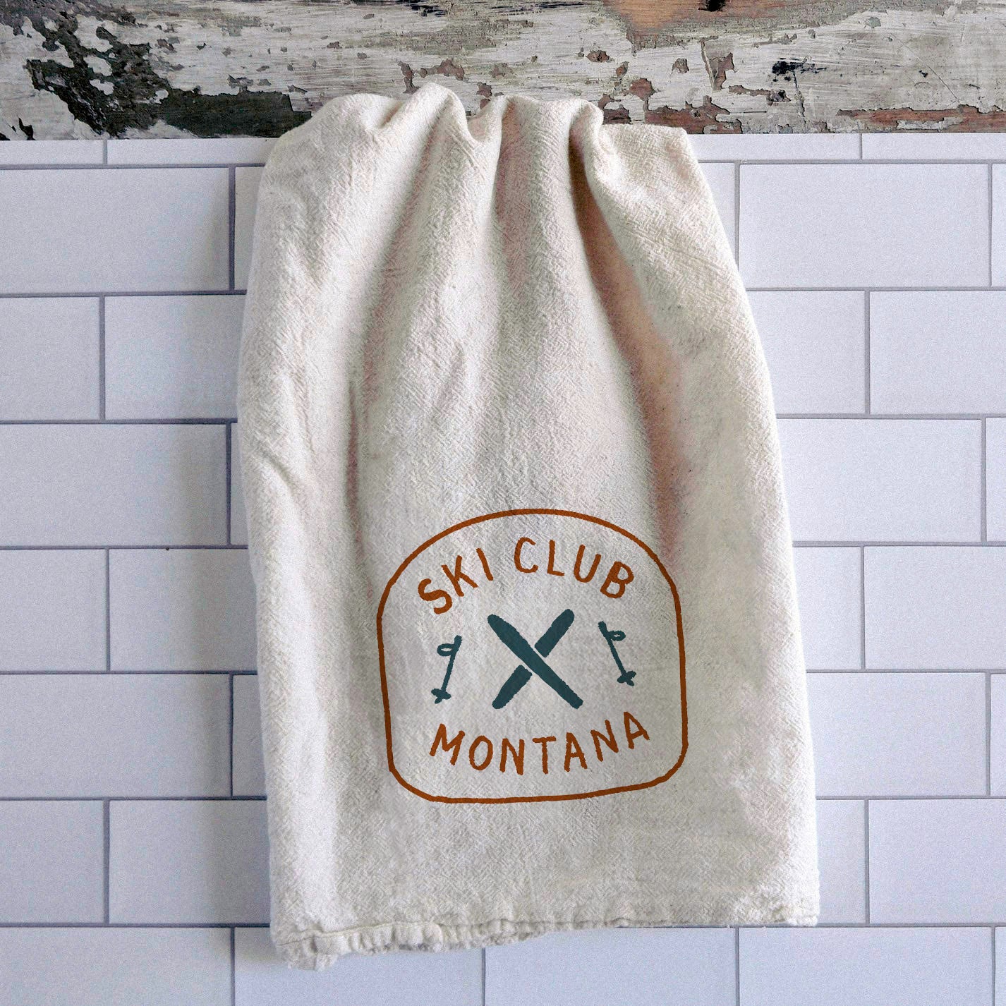"Ski Club" Tea Towel