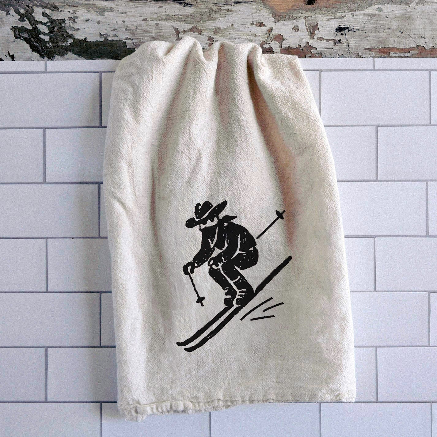 "Ski Cowboy" Tea Towel
