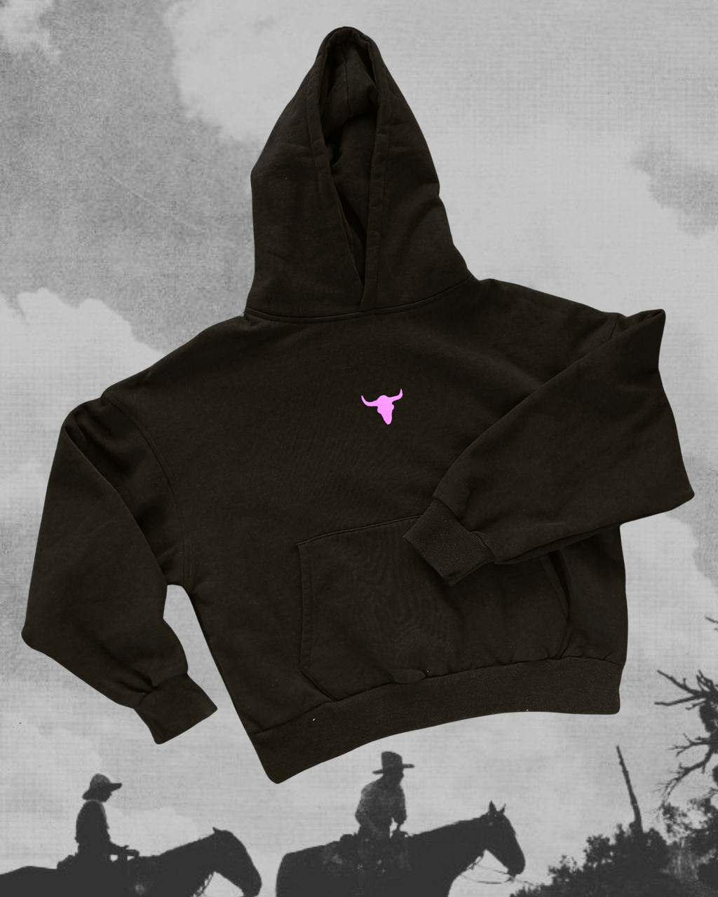 "Bison Skull" Hoodie in Black - Intrigue Ink Visit Bozeman, Unique Shopping Boutique in Montana, Work from Home Clothes for Women