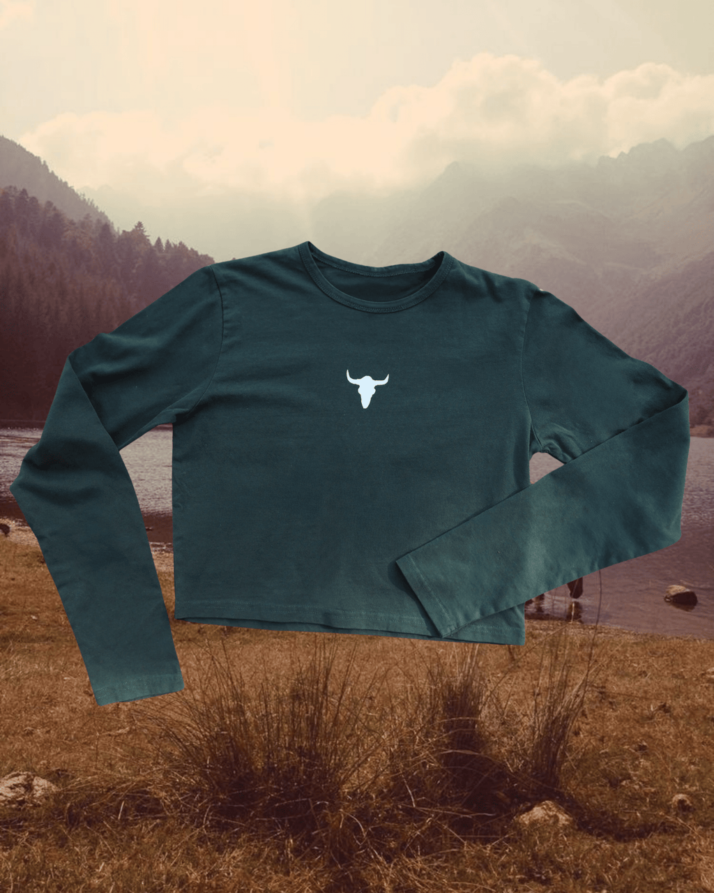 "Bison Skull" Long Sleeve - Intrigue Ink Visit Bozeman, Unique Shopping Boutique in Montana, Work from Home Clothes for Women