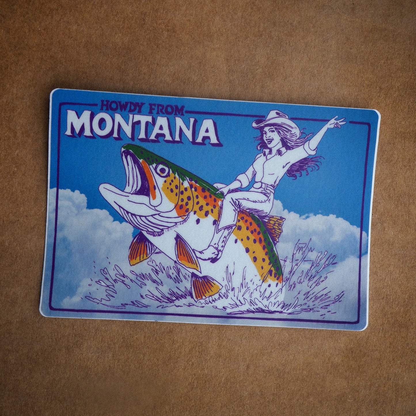 "Howdy From Montana" Sticker - Intrigue Ink Visit Bozeman, Unique Shopping Boutique in Montana, Work from Home Clothes for Women