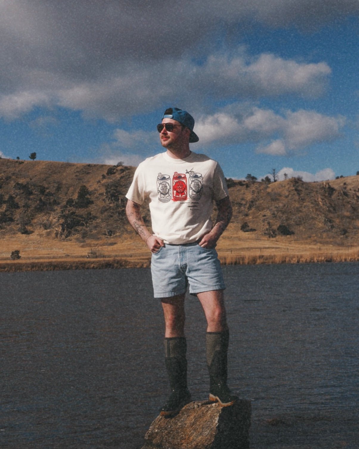 "Tie One On" Tee Multi Color - Intrigue Ink Visit Bozeman, Unique Shopping Boutique in Montana, Work from Home Clothes for Women