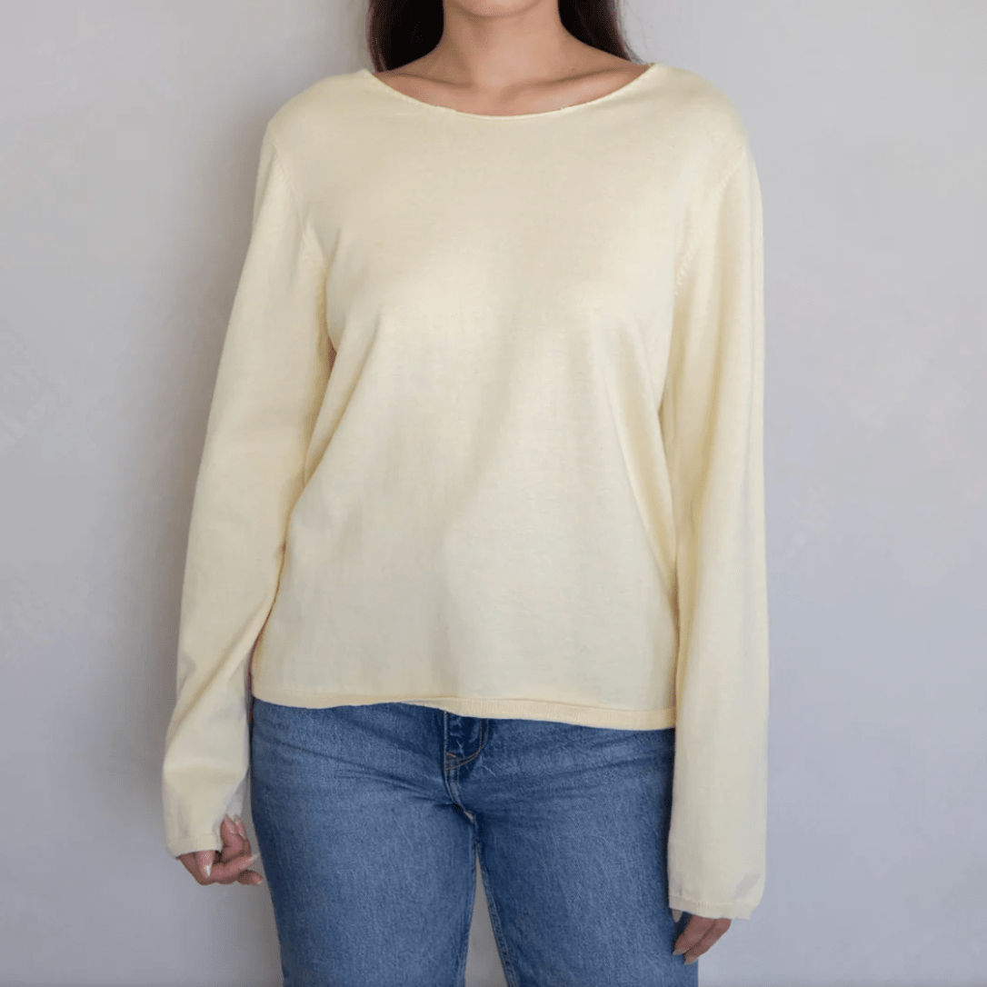 Butter Yellow Sweater - Intrigue Ink Visit Bozeman, Unique Shopping Boutique in Montana, Work from Home Clothes for Women