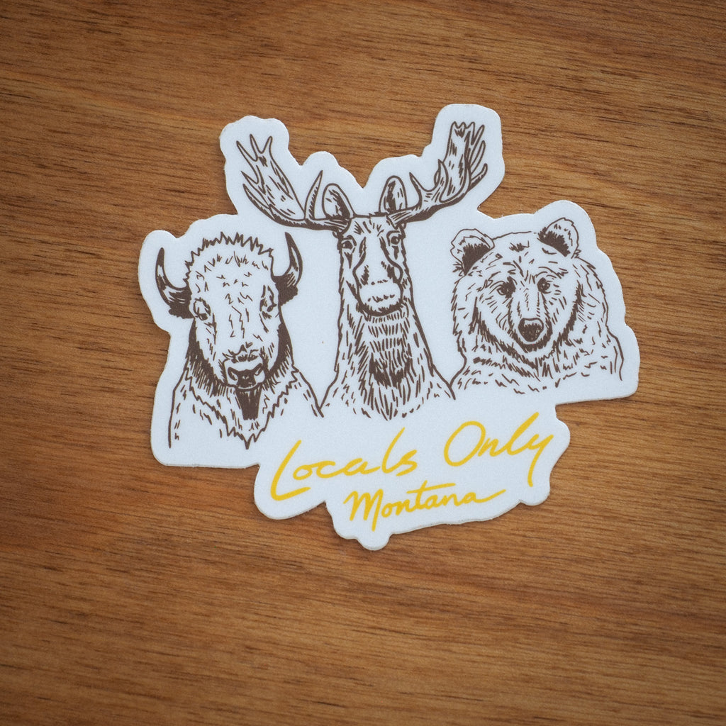 "Locals Only" Sticker - Intrigue Ink Visit Bozeman, Unique Shopping Boutique in Montana, Work from Home Clothes for Women