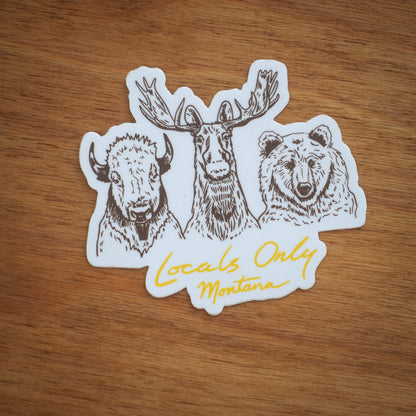 "Locals Only" Sticker - Intrigue Ink Visit Bozeman, Unique Shopping Boutique in Montana, Work from Home Clothes for Women
